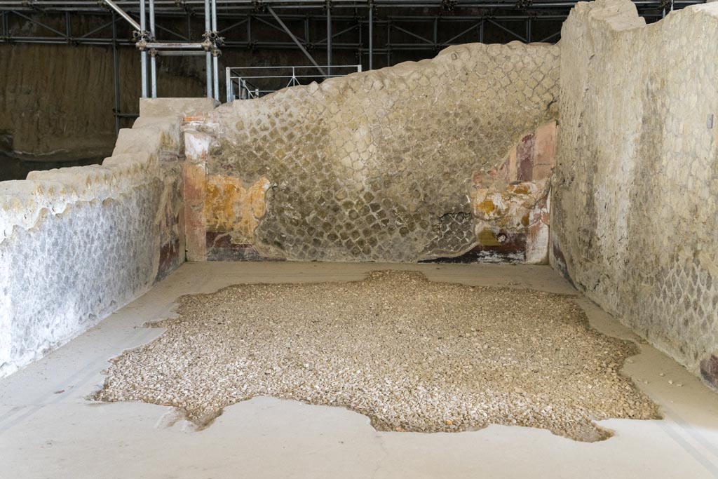 Herculaneum Villa dei Papiri. October 2023. Room (g), probably an oecus, looking north. Photo courtesy of Johannes Eber.